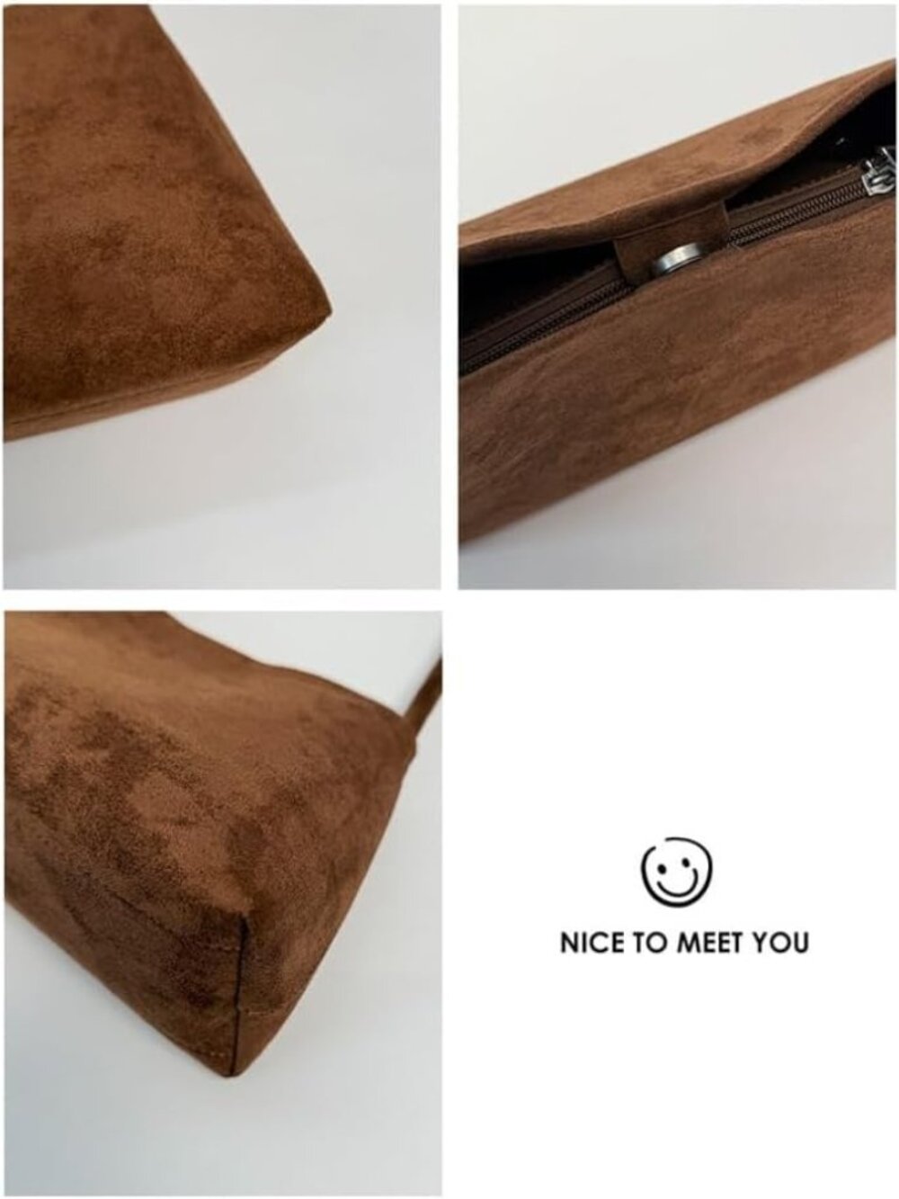 Trendy Faux Suede Top Handle Bag for Women 2025 Large Capacity Hobo Shoulder Bag - Picture 5 of 6